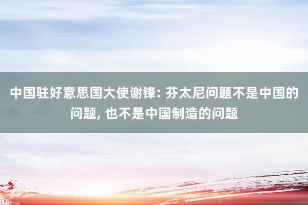 中国驻好意思国大使谢锋: 芬太尼问题不是中国的问题, 也不是中国制造的问题