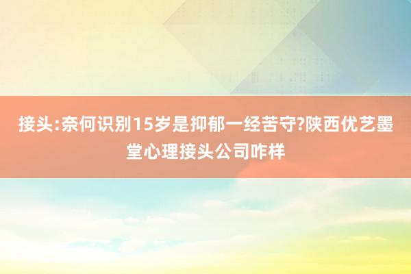 接头:奈何识别15岁是抑郁一经苦守?陕西优艺墨堂心理接头公司咋样