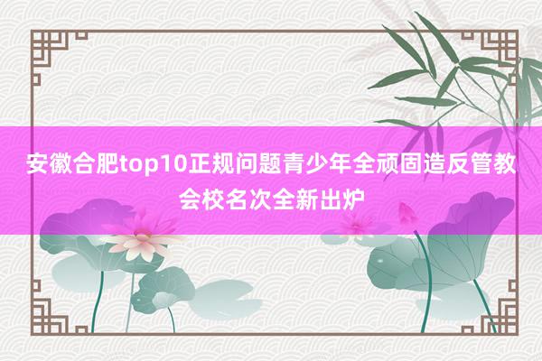 安徽合肥top10正规问题青少年全顽固造反管教会校名次全新出炉