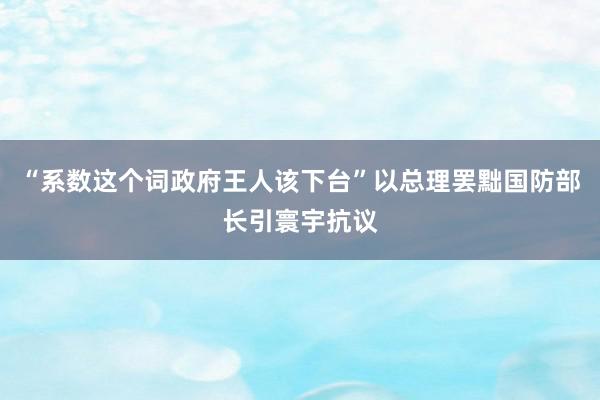 “系数这个词政府王人该下台”以总理罢黜国防部长引寰宇抗议